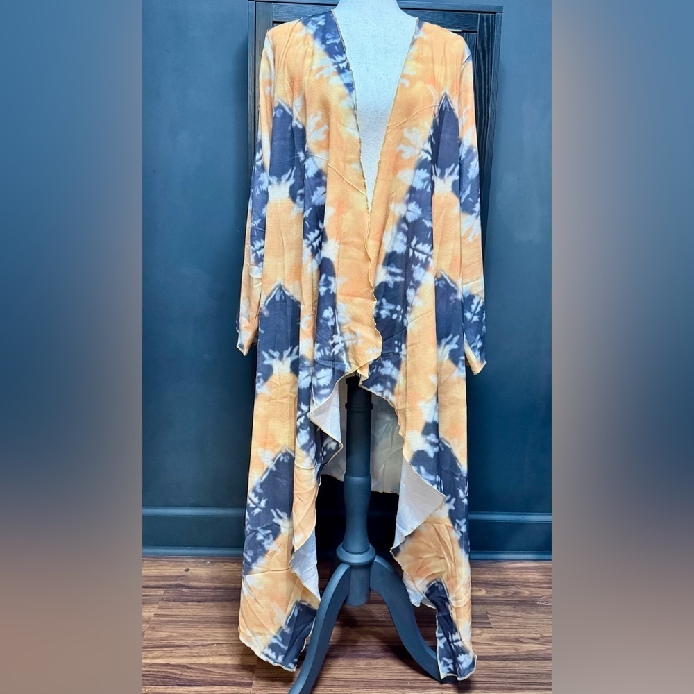 Boho Tie-Dye Waterfall Kimono